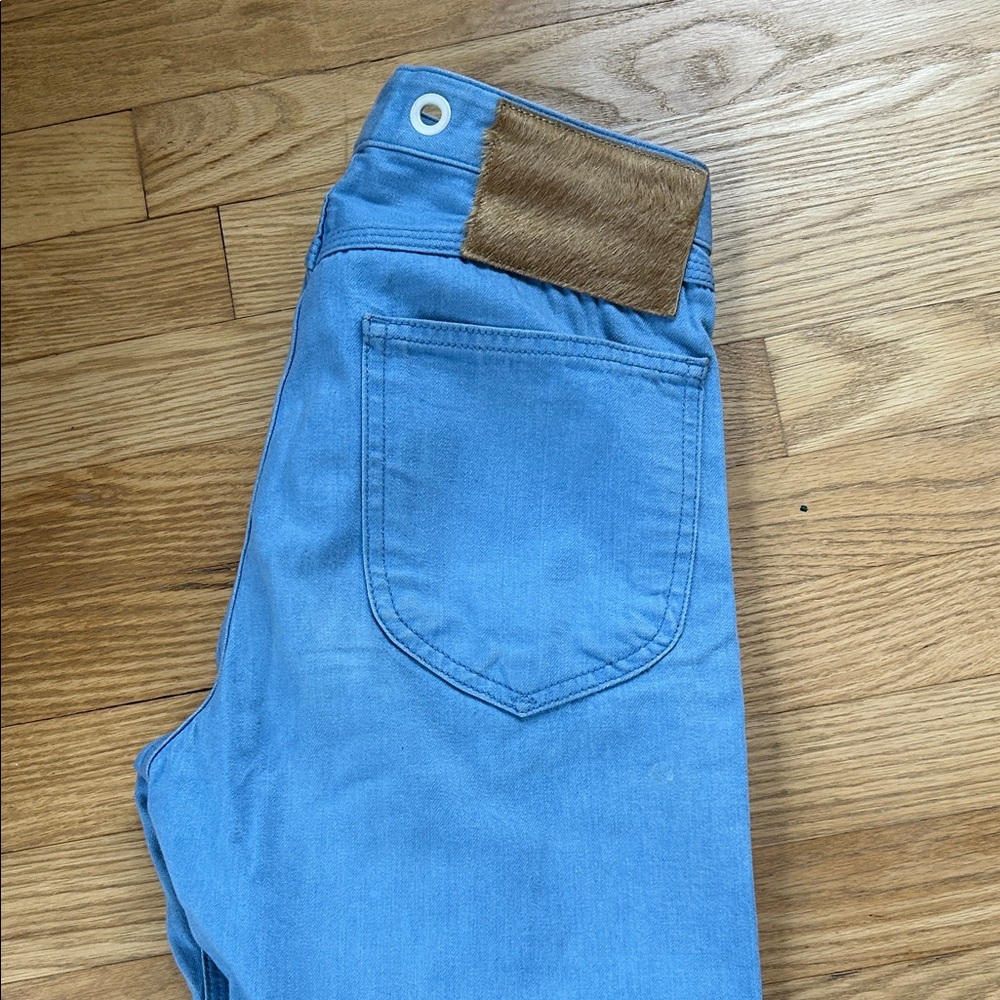 rag & bone Light Blue Jeans with tan hair accent
